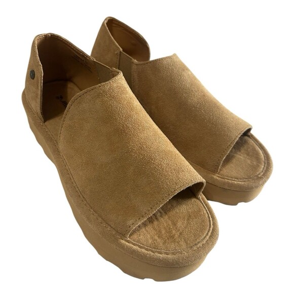 BEARPAW Women's Suede Sail Wedge Tan Cushioned Comfort Sandals Sz 8.5 - Picture 7 of 15